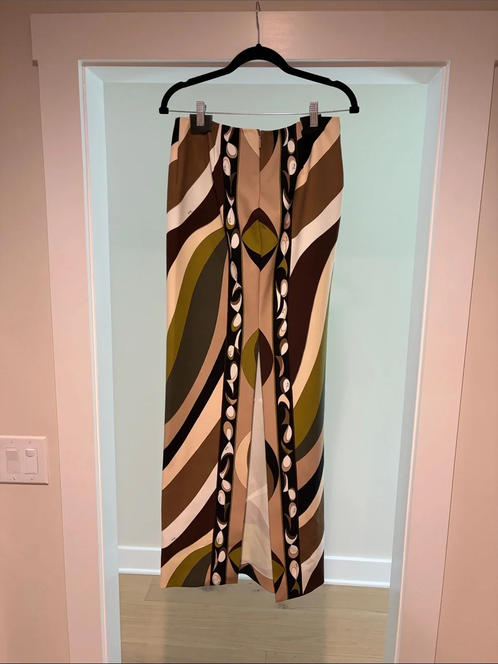 EUC Emilio Pucci Maxi Skirt in Khaki & Muschio Sz 42 IT (6US) - Picture 7 of 8